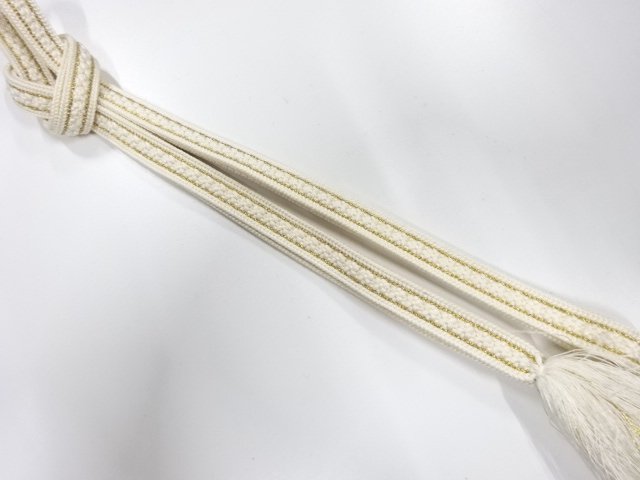 JAPANESE KIMONO / HAND-TIED OBIJIME CORD / SILK